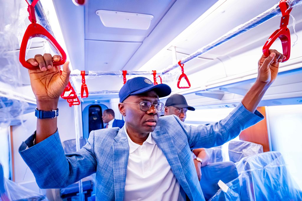 Sanwo-Olu on a test run of new Red Line train