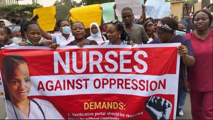 Protesting nurses
