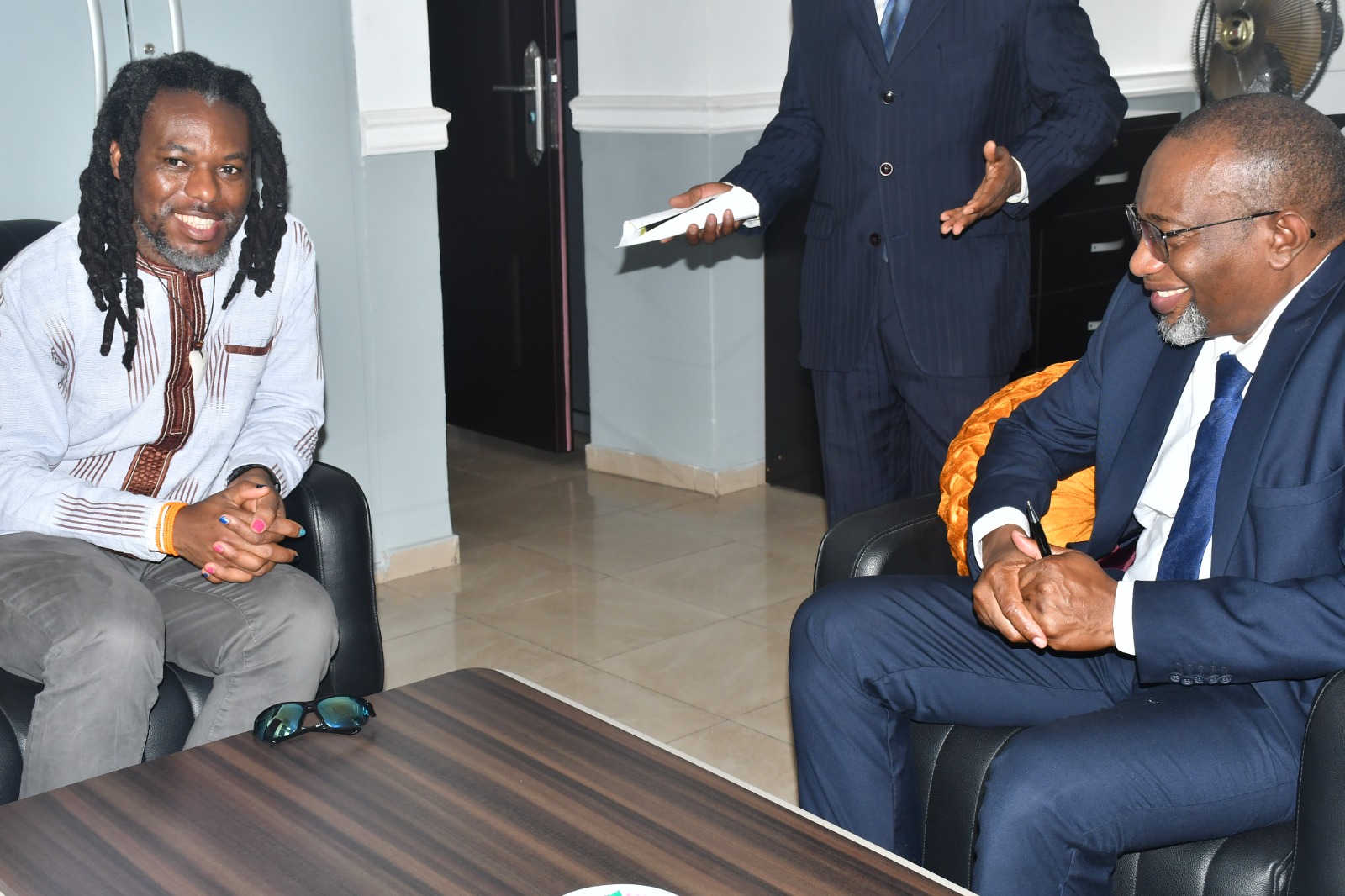 Harold Bowa with Dr. Ibrahim