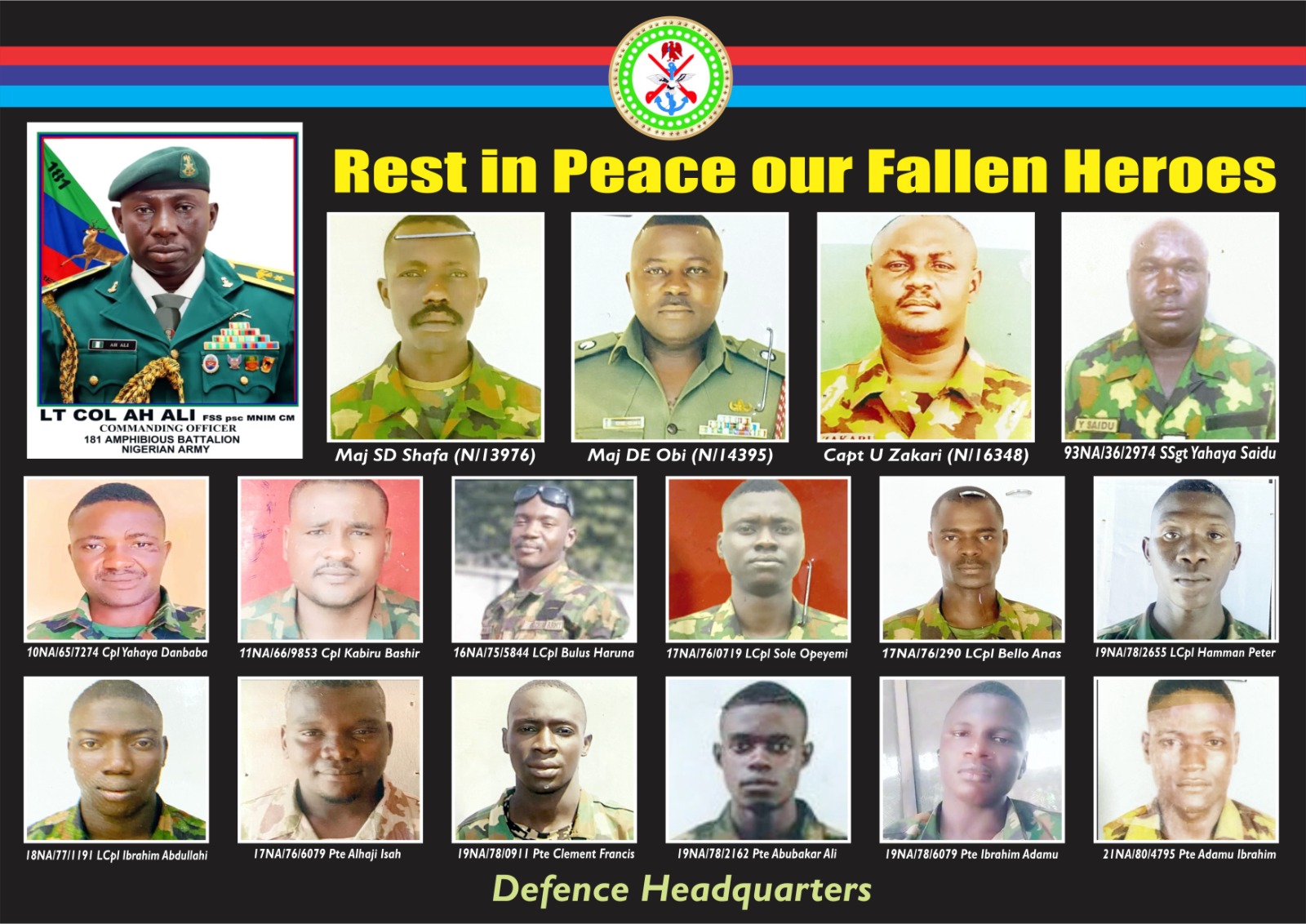 Names and pictures of soldiers killed in Delta