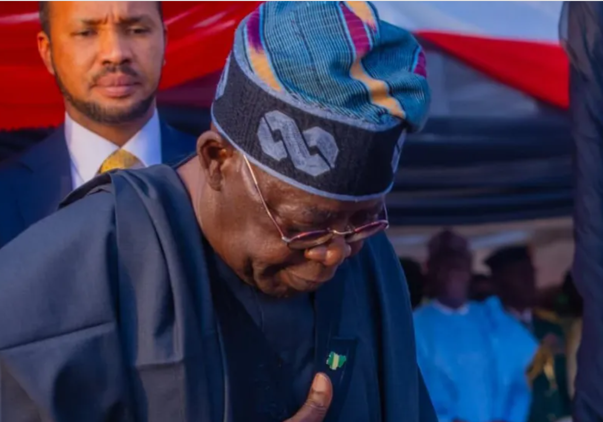 President Tinubu at the burial of slain soldiers