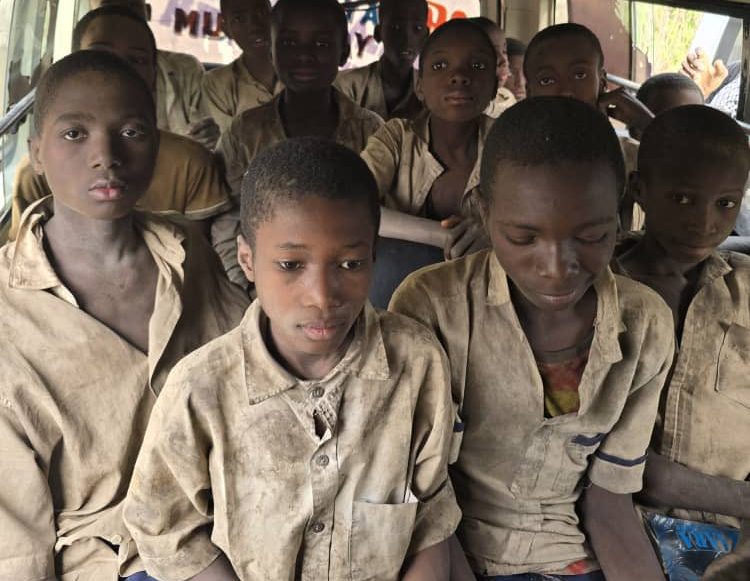 Rescued School children in kuriga