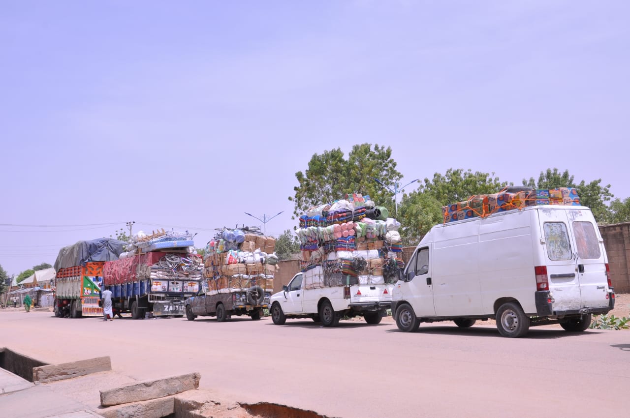 Truks loaded with food stuffs intercepted by Customs