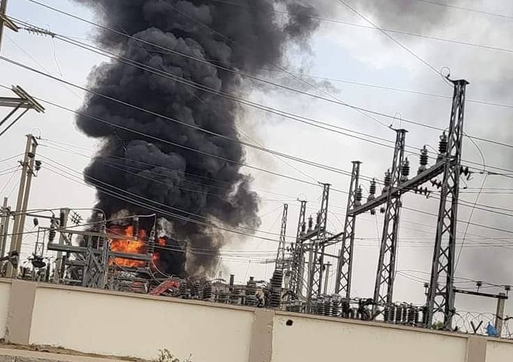 Dan’Agundi Power Transmission Station on fire