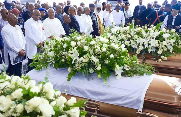 Funeral service of Wigwe; his wife, Doreen Chizoba and first son, Chizzy,