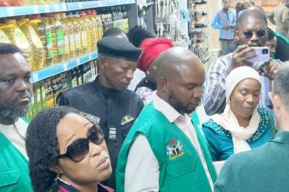 FCCPC officials at 4U Supermarket, Wuse 2