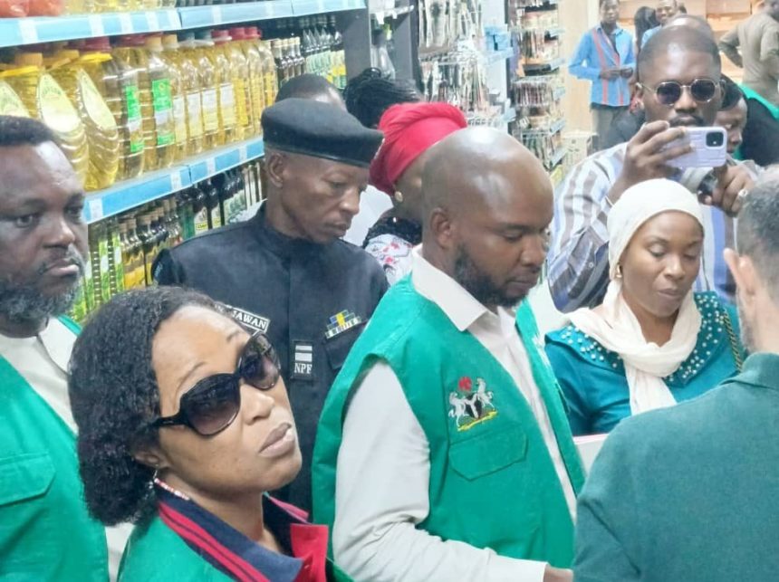 FCCPC officials at 4U Supermarket, Wuse 2