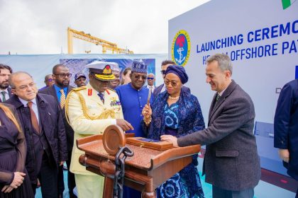 Oluremi Tinubu at the inarguration of of two new high-endurance offshore patrol vessels