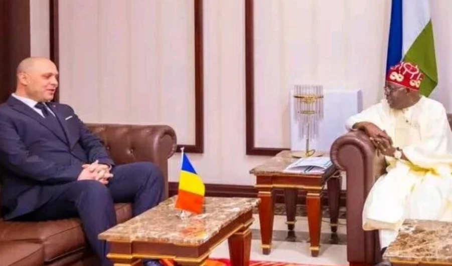 Romanian Ambassador, Florin Talapan with President Tinubu