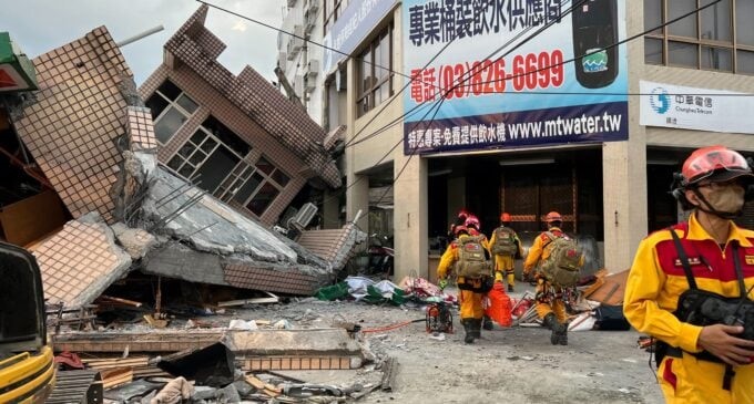 Taiwan earthquake scene