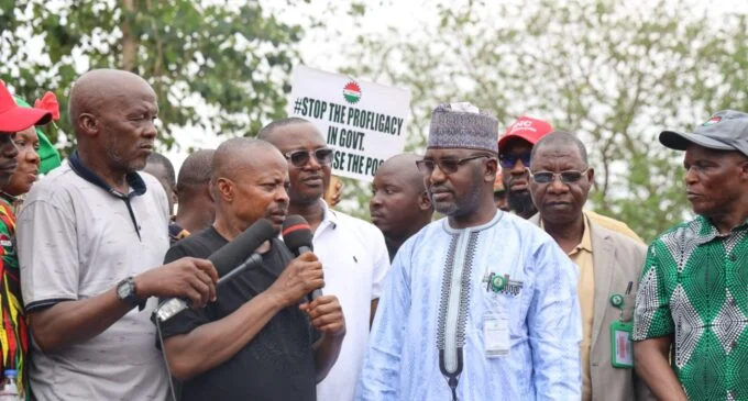 Joe-Ajaero speaking with Maimuda Mamma, PS, Power Ministry