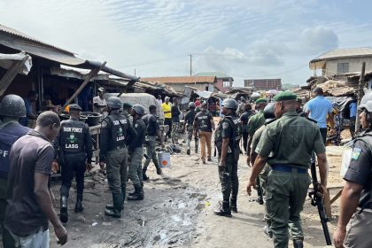 Lagos State Taskforce team at Alabarago