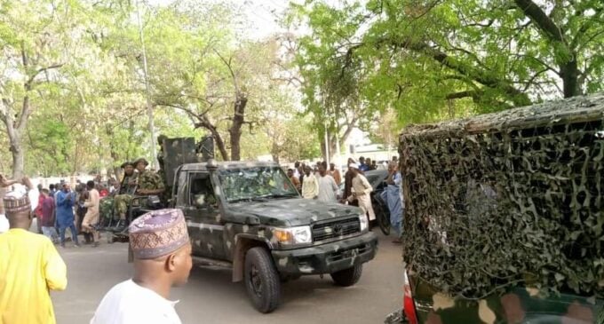 Soldiers following dethroned Emir