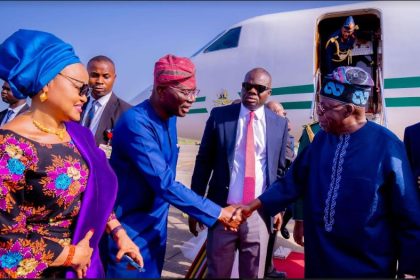 Tinubu arrives Lagos