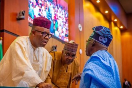 Tinubu with Godswill Akpabio and Tajedeen Abbas