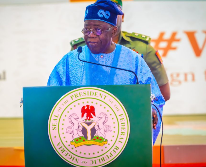President Tinubu at the launch of Children campaign for education