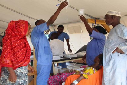 Patients being treated for cholera