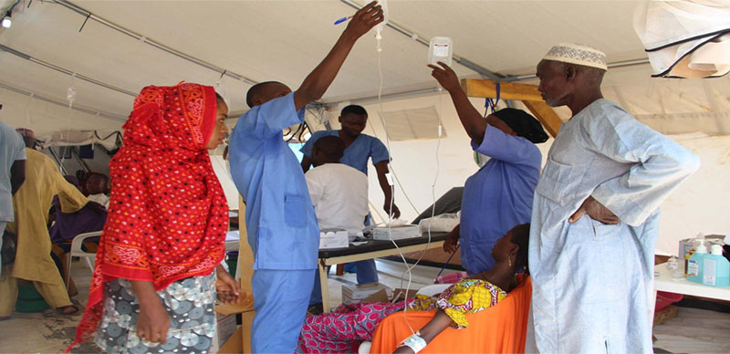 Patients being treated for cholera