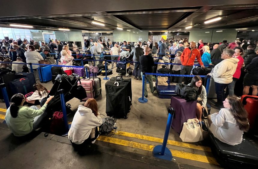 Stranded passengers at Manchester Airport after power outage