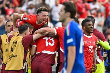 Switzerland players savouring victory over Italy