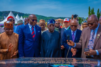 Tinubu at the inauguration of the Arterial Road N20