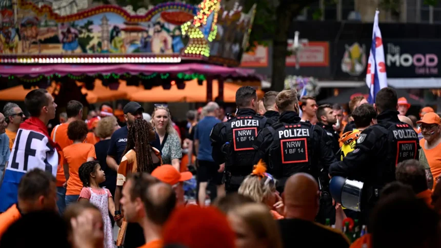 Netherlands fans attack England supporters