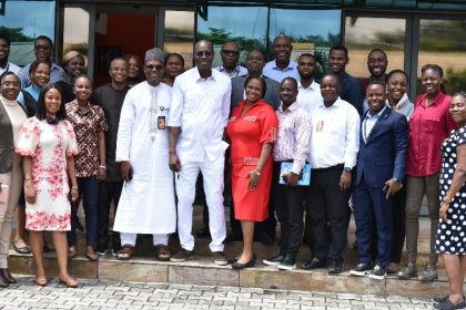 A cross section of participants in the Shell Petroleum Development Company (SPDC) Joint Venture’s 2024 sabbatical and research programme in a group photograph with the leadership of SPDC’s Corporate Relations team at the induction ceremony held in Port Harcourt…recently.