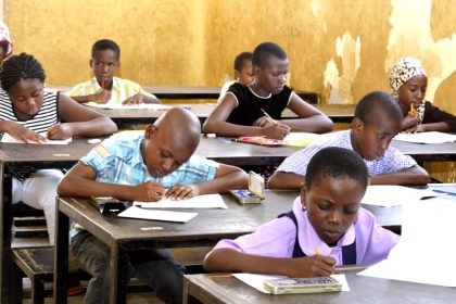 Students writing NECO exam