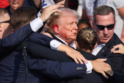 Trump rescued by security aides after the gun attack