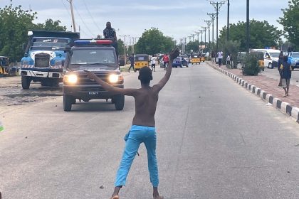 A young protester in Borno State