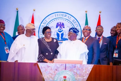 Babajide Sanwo-Olu, Kudirat Kekere-Ekun and President Bola Tinubu