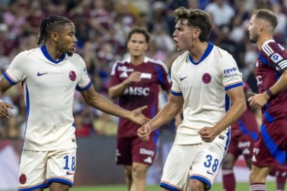 Chelsea winger Nkunku celebrates his goal