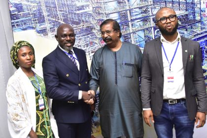 L-R: Maimuna Musa, Barr. Edward Ejembie Devakumar Edwin,(Dangote Industries) and Solomon Adodo during the visit of members of CSOs to Dangote Petroleum Refinery