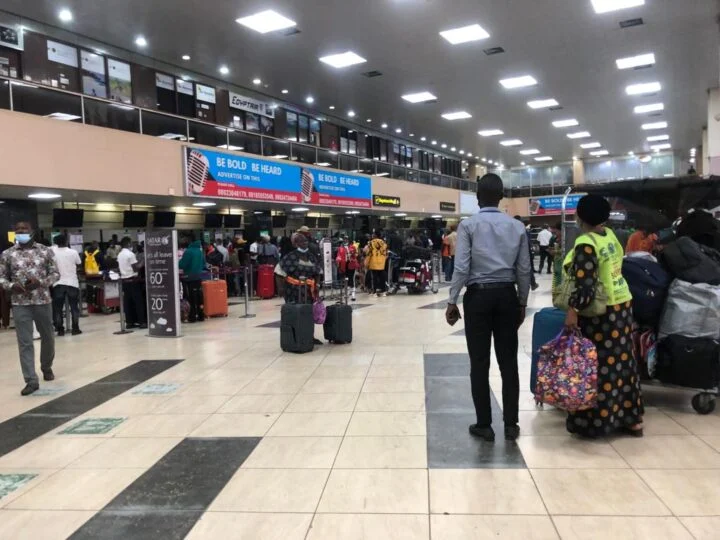 Travellers at the MMIA Airport