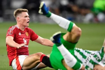 Man Utd's Scott McTominay in action against Real Betis