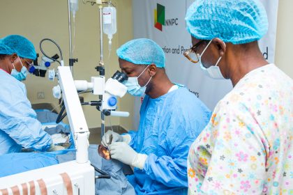 Medical personnel attending to Community members at the Vision First healthcare outreach