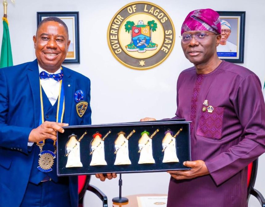 Rotarian Olufemi Adenekan with Sanwo-Olu