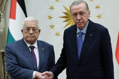 Turkey's President Tayyip Erdogan meets with Palestinian President Mahmoud Abbas