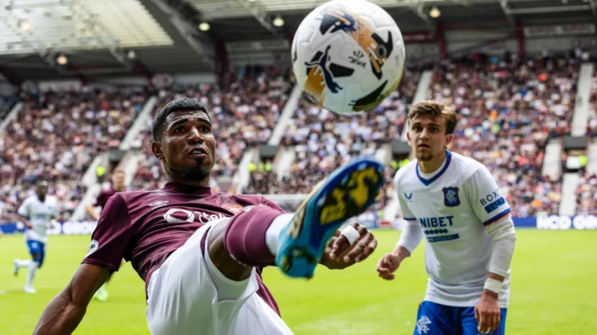 Summer signing Gerald Taylor (left) had an excellent debut for Hearts