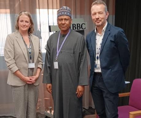 L-R: Fiona Crack, Controller, BBC World Service Languages; Mohammed Idris, Minister of Information and National Orientation, Federal Republic of Nigeria, and Jonathan Munro, Deputy CEO of BBC News and Director of the BBC World