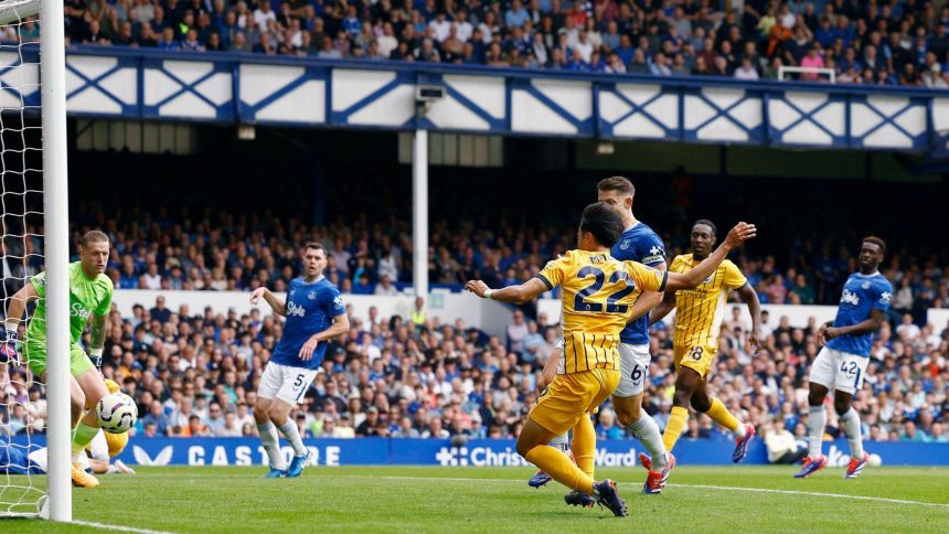 Brighton's Kaoru Mitoma scored only three goals last season but is already off the mark this term