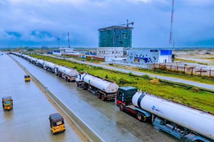 NNPC trucks in Dangote refinery