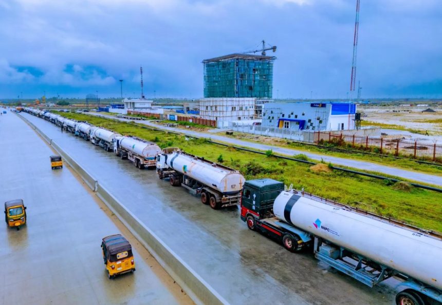 NNPC trucks in Dangote refinery