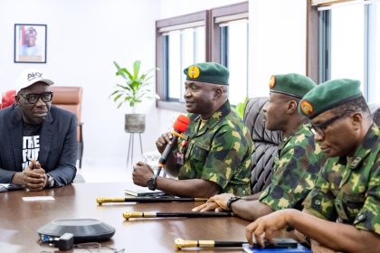 Obaseki in a meeting with CDS Christopher Musa