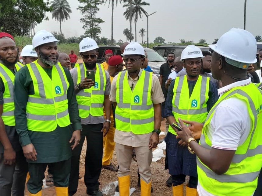 Philip Shaibu during inspection of projects in Edo