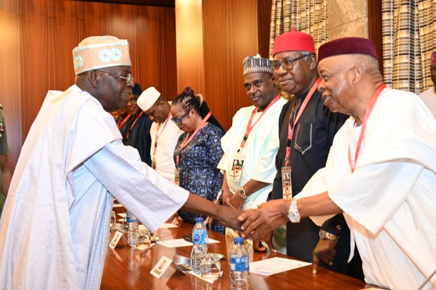 President Tinubu with Sen Ken Nnamani and others past NASS leaders