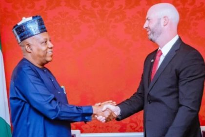 Kashim Shettima with ExxonMobil chair, Shane Harris