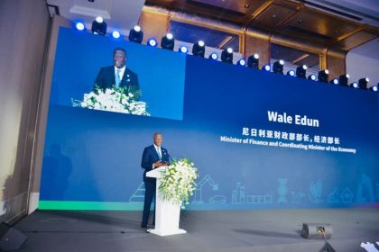 Wale Edun s[eaking at the China Forum