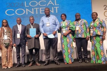 Abdulmalik Halilu and Naboth Onyesoh of NCDMB along with the Executive Secretary/Chief Executive Officer of Petroleum Commission, Ghana, Egbert Fabille Jrn and the Acting General Counsel, Nana Akua Agyei at the signing of the MoU