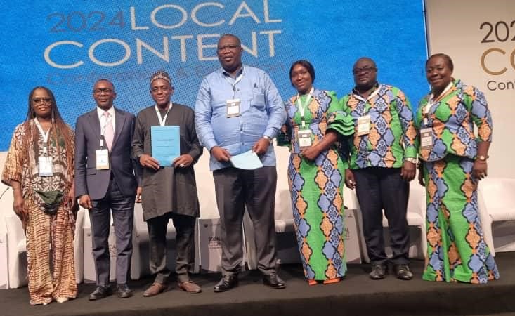 Abdulmalik Halilu and Naboth Onyesoh of NCDMB along with the Executive Secretary/Chief Executive Officer of Petroleum Commission, Ghana, Egbert Fabille Jrn and the Acting General Counsel, Nana Akua Agyei at the signing of the MoU